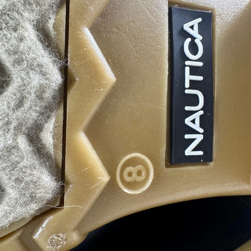Nautica Womens Black Quilted Duck Boots Waterproof Ankle Rain‎ Snow Boots Zipper